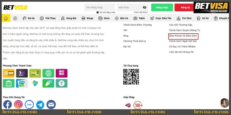 Điều khoản & Điều kiện 1 Cập nhật điều khoản điều kiện Betvisa