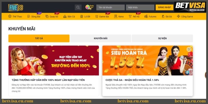 Game Five88 - Nơi hội tụ sản phẩm chất lượng nhất châu Á 4 Sự kiện nhận thưởng giá trị khi tham gia game Five88