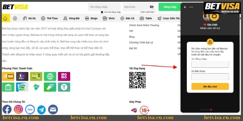 Lưu ý liên hệ hỗ trợ đăng ký tài khoản Betvisa 