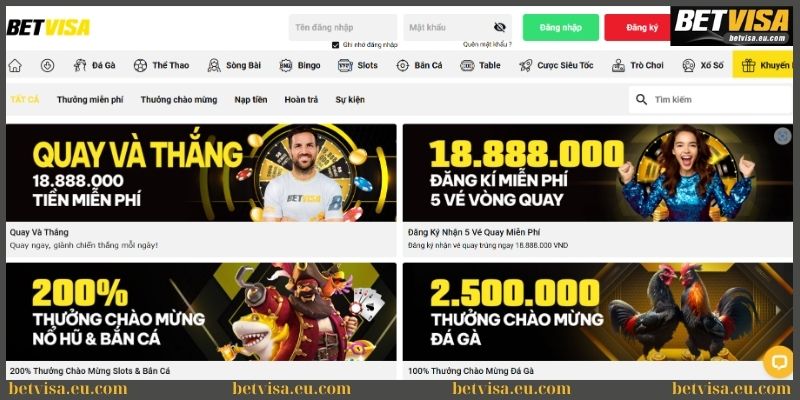 Top các sự kiện khuyến mãi Betvisa đình đám hiện nay