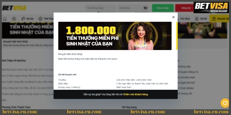 Khuyến mãi Betvisa - Top các sự kiện đình đám hiện nay 4 Khuyến mãi tặng thưởng sinh nhật cho hội viên Betvisa