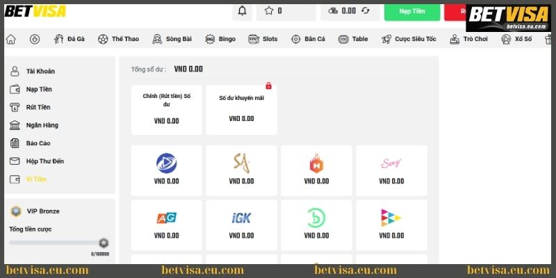 Lưu ý chuyển quỹ về ví chính trước khi rút tiền Betvisa 